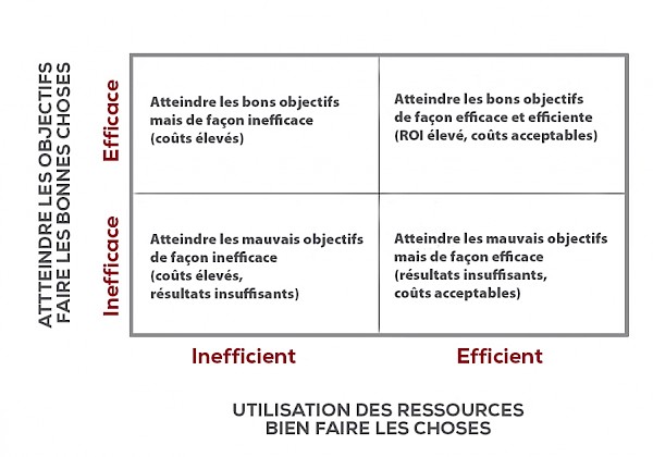 Efficacit&eacute; et efficience - Sch&eacute;ma en fran&ccedil;ais